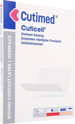 Produktbild von Cutimed Cuticell Salbenkompresse 7,5x7,5 cm 10 St