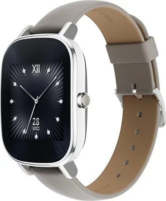 Produktbild von Asus Zenwatch 2 [inkl. Lederarmband beige] 36,8mm Edelstahlgehäuse silber