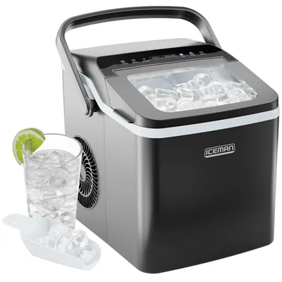 Imagen del producto de Máquina de hacer hielo portátil, produce 9 cubitos de hielo en 7 minutos, con una capacidad de 10 kg en 24 horas, con función de autolimpieza, ideal para la cocina