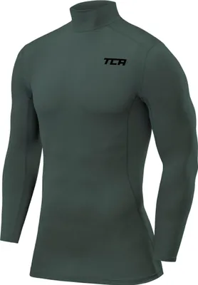 Obrázek produktu pro Termotriko pro chlapce s dlouhým rukávem Kompresní tričko Tmavě zelené Sportovní tričko 8–10 let