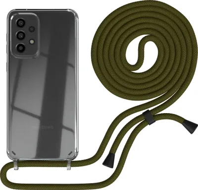 Produktbild von EAZY CASE Handykette kompatibel mit Samsung Galaxy A33 5G, Handyhülle mit Umhängeband, Handykordel, Schutzhülle Clear, Band in Grün