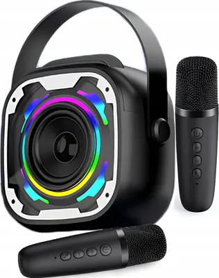 Zdjęcie produktu dla Bezprzewodowy Zestaw Do Karaoke Głośnik Bluetooth + 2 Mikrofony Dla Dzieci