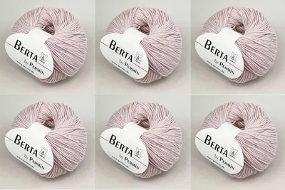 Produktbild von 6x Berta by Permin –  Wolle-Baumwolle Strickgarn (65 rosenballett)