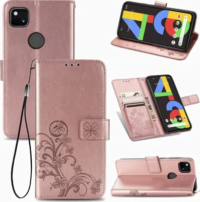 Produktbild von König Design Hülle kompatibel mit Google Pixel 4A Kunstleder Handyhülle - Handy Case Rosa