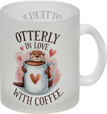 Produktbild von Otter umarmt Kaffeetasse Otterly in Love Glas Tasse
