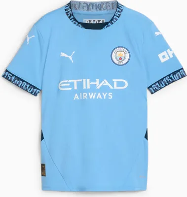 Produktbild von PUMA MCFC Home Jersey Replica Jr Team Light Blue-Marine Blu 128