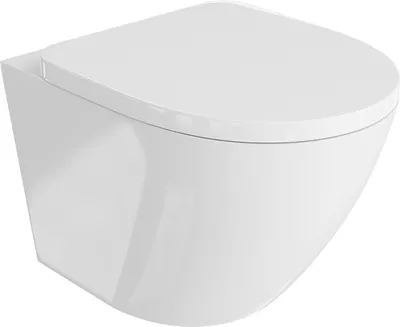 Produktbild von LAVITA Wand-WC Sofi | HŠnge Toilette | Toilettendeckel mit Absenkautomatik & Metallscharniere | Toiletten SpŸlrandlos HŠngend | Toilettenbecken | 365x490x410 cm | Wei§er Glanz
