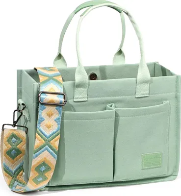 Image de Grand fourre-tout en toile pour femmes - Captain Blues Sac à main uni Sac à bandoulière