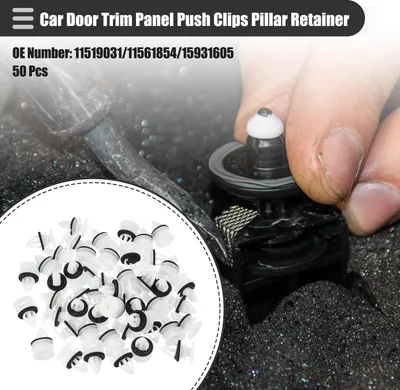 Image de Clips de fixation de panneau de garniture de porte de voiture, pour Chevrolet Silverado 1500 2007-2013, Plastique, No.11519031/11561854/15931605, Blanc, 50 pièces