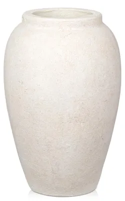 Immagine prodotto di Vaso in Vetroceramica artigianale, altezza 27 cm, stile vintage, in terracotta. Vaso da tavolo in Vetroceramica per decorazioni, ideale per la casa, l'ufficio o il soggiorno. Perfetto per fiori di pampa, decorazioni rustiche e dallo stile antico, colore crema