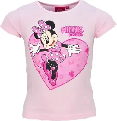 Produktbild von Disney Minnie Maus Mädchen Kinder kurzarm T-Shirt – Rosa / 128