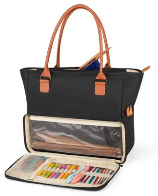 Immagine prodotto di Borsa realizzata a maglia o all'uncinetto, con manico in ecopelle