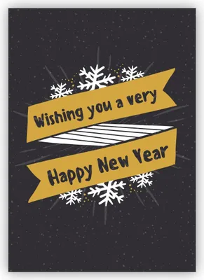 Produktbild von 4x Schöne Weihnachtskarte mit Schneeflocken Ornamenten im Kreide Look auch zu Silvester: Wishing you a very happy new year
