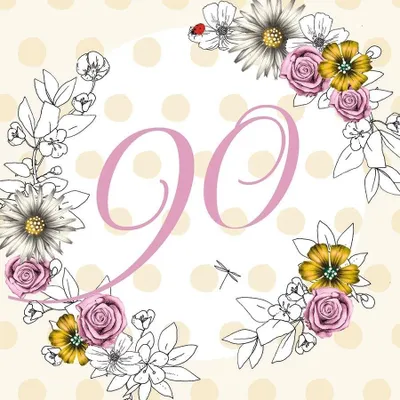 Image de Carte d'anniversaire Swarovski 90, faite à la main, fleurs