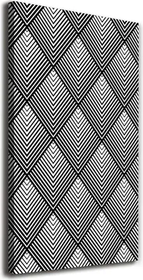 Produktbild von Tulup Leinwandbild® - 70x140cm - Wandkunst - Drucke auf Leinwand - Leinwanddruck - Wohnzimmer Wanddekoration XXL - Wohnung Deko Kunstdrucke - Sonstige - Schwarzweiß - Geometrischer Hintergrund