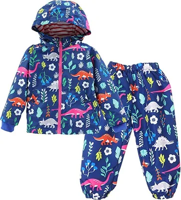 Produktbild von 110cm- Kinder Regenjacke Jungen Mädchen Regenanzug Regenbekleidung Wasserdichte Kinderjacke Baby Kleinkind Winddichte Jacke Regen Poncho für 1-6 Jahre Alt