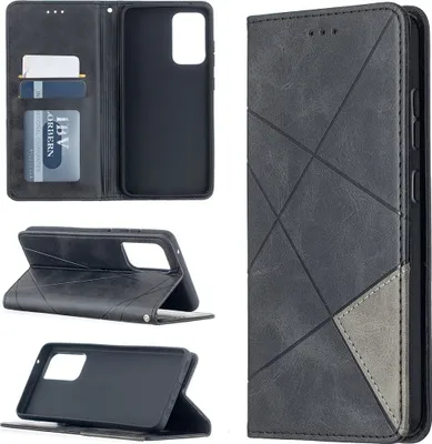 Produktbild von Mobigear Rhombus Slim  Samsung Galaxy A52 Hülle Klapphülle - Schwarz