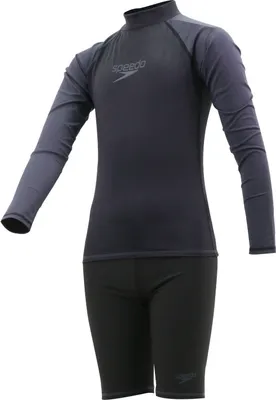 Produktbild von Speedo Rashguard-Set für Jungen, Schwarz/Oxidgrau, Größe 12