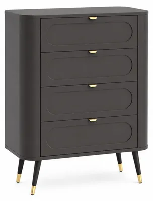 Obrázek produktu pro Komoda: 4 zásuvky, černá, 78,4 x 40 x 98,4 cm
