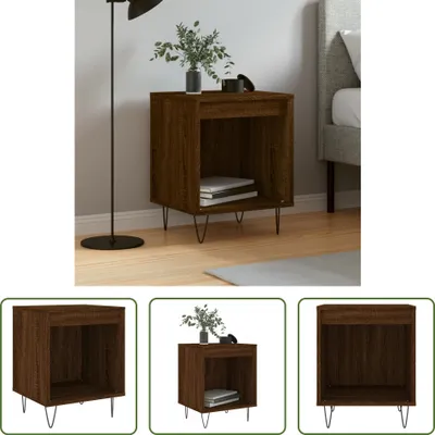 Produktbild von The Living Store Nachttisch Braun Eichen-Optik 40x35x50 cm Holzwerkstoff