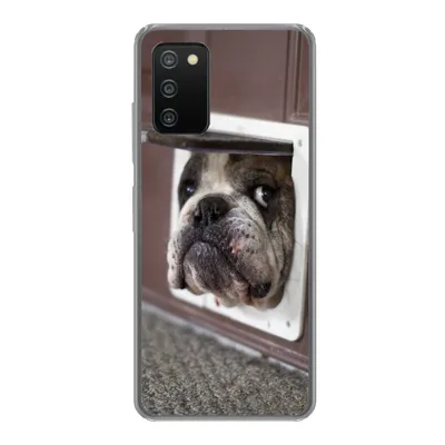 Produktbild von MuchoWow® Handyhülle Schutzhülle Hülle für Samsung Galaxy A03s Hund - Lustig - Katzenklappe - Kinder - Jungen - Mädchen - Kinder Silikon Softcase Handy Hülle - Schutz