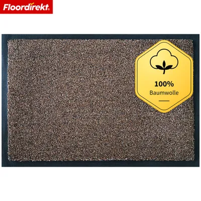 Produktbild von Schmutzfangmatte Karat waschbar, rutschfeste Sauberlaufmatte aus Baumwolle, Braun 40x60 cm