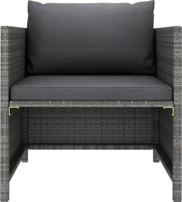 Produktbild von vidaXL Gartensofa mit Kissen Grau Poly Rattan