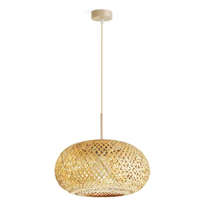 Produktbild von Luxolar LED Pendelleuchte E27 Rattan Boho Beige/Grau - Verstellbar Hängelampe für Schlafzimmer, Küche über Esstisch Wohnzimmer modern