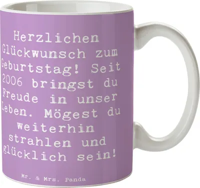 Produktbild von Mr. & Mrs. Panda Kaffeebecher Spruch 2006 Geburtstag - Lavendeltraum - Geschenk, Becher, Leben, Geburtstagsgeschenk, Erinnerungen, Happy Birthday, Gefühle, Tasse, Alter