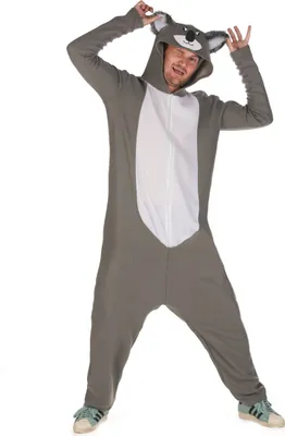 Obrázek produktu pro Zvířecí kostým koala pro muže zvířecí kombinéza šedo-bílá