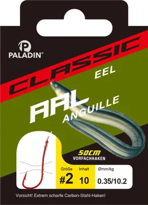 Produktbild von Paladin Aalhaken gebunden Größe 1/0 50 cm 10 Stück rot