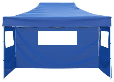 Immagine prodotto di vidaXL Tenda pieghevole con 3 pannelli laterali 3x4,5 m Blu