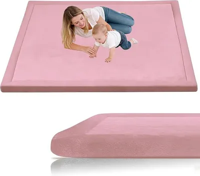Imagen del producto de Alfombra para gatear para bebé, 90 x 200 cm, color rosa. Alfombra de juego para niños, manta de juego para bebés, alfombra para gatear, alfombra para bebés, alfombra para niños, alfombra de espuma, alfombra para el suelo, alfombra para niños, alfombra de juego