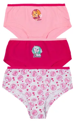 Produktbild von Paw Patrol Panty für Mädchen - Kinder Unterhose Slip Unterwäsche Rosa/Rot (3er Pack) 98-104
