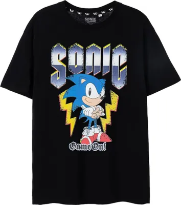 Image de Sonic The Hedgehog - "Game On " T-shirt manches courtes pour homme NS7848 (L) (Noir)