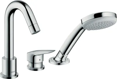 Produktbild von Hansgrohe Logis 3-Loch Wannenmischer Fertigset Chrom Wannenrandmontage