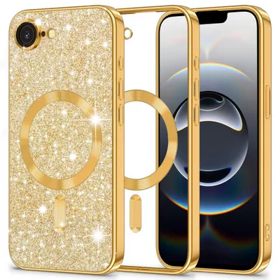 Obrázok produktu pre Techsuit Luxury Glitter MagSafe puzdro pre iPhone 16e - Zlaté elegantné ochranné KP36979