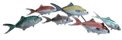 Produktbild von Wanddeko Fisch Zierfisch Wandbild Metall Deko Garten Tier Wand Skulptur Figur