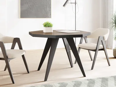 Produktbild von Moderner Runder Ausziehbarer Esstisch Diamond mit Schwarz Holzbeinen – Erweiterbar bis 200 cm, ideal für 4 bis 8 Personen - Loft-Stil Tisch für Esszimmer oder Küche - Arvadonna Chestnut
