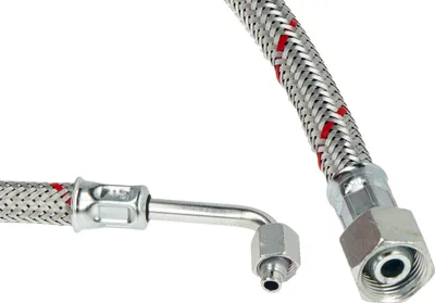 Produktbild von tecuro Universal - Ölschlauch mit SR 6 LLR (90° Rohrbogen) x 3/8 Zoll Überwurfmutter x 750 mm - konisch dichtend