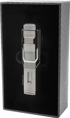 Produktbild von RONSON CHINOOK GUN METAL 3 JET Feuerzeug mit Zigarrenlocher, Glühlampe