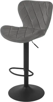 Produktbild von Ergonomische Barstuhl - 360° Drehbar - Ledergarnitur - Dunkelgrau - Mit Rückenlehne & Fußstütze - Komfortables Design - Für Bar, Bistro, Küche oder Esszimmer - Stabil & Bequem