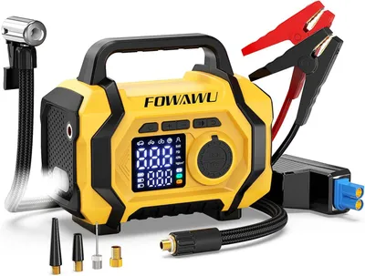 Produktbild von Auto-Starthilfe mit Kompressor 8000A 26800mAh | 9-in-1, Benzin/Diesel bis 10L, 150 PSI, 10 Schutzfunktionen, LED-SOS-Licht