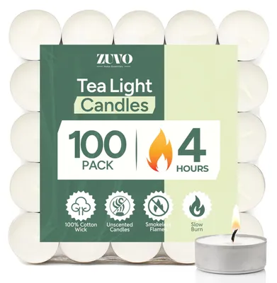 Immagine prodotto di 100 candeline profumate - Candele bianche senza profumo, con una durata di 4 ore