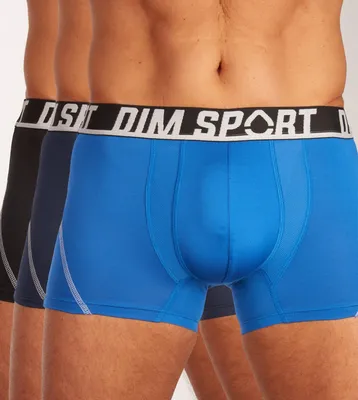 Image de Dim boxer lot de 3 microfibre boxer sport dark navy / blue / black hommes