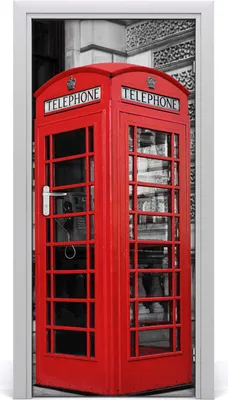 Produktbild von Tulup Türaufkleber 95x205 cm Dekorative Aufkleber Selbstklebend Wasserdichte Tapete Abnehmbar Schlafzimmer Wohnzimmer Wohnkultur - Telefonzelle Klebstoff