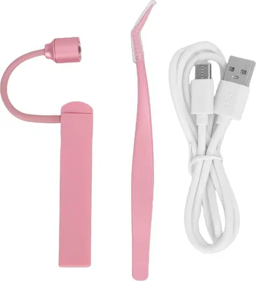 Produktbild von LED-Wimpernlamp 1W 395nm Schnellkleber-Aushärtungslampe und tragbare Pinzette für Wimpernverlängerung, rosa