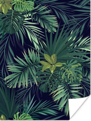 Produktbild von MuchoWow® Poster Dschungel - Muster - Laub - Jungen - Mädchen - Kinder 120x160 cm - Wandbilder
