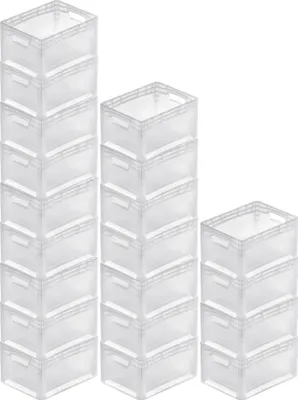 Produktbild von SparSet 20x Transparenter Eurobehälter LightLine mit offenem Griff | HxBxT 22x30x40cm | 24 Liter | Eurobox, Transportbox, Transportbehälter, Stapelbehälter