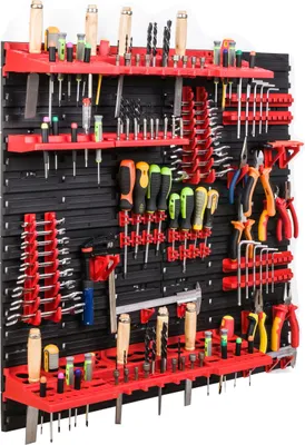 Produktbild von Lagersystem Werkstattregal | 78 x 78 cm | | Wandregal mit Werkzeughalterungen - Wandplatten Extra Starke Schüttenregal Warkzeuglochwand Lagerregal Garage Regal